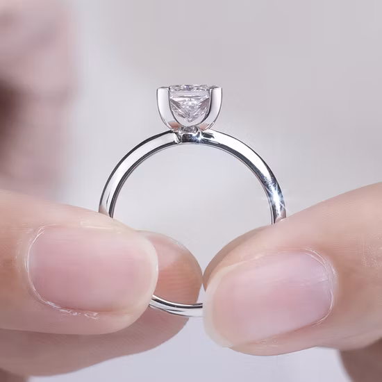 Großhandelspreis 925 Sterling Silber Schmuck Moissanit Verlobungsring für Frauen